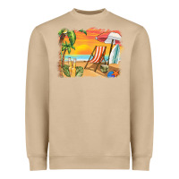Mushroom sunset beach background Heavyweight Sweatshirt - BarkalooDesign