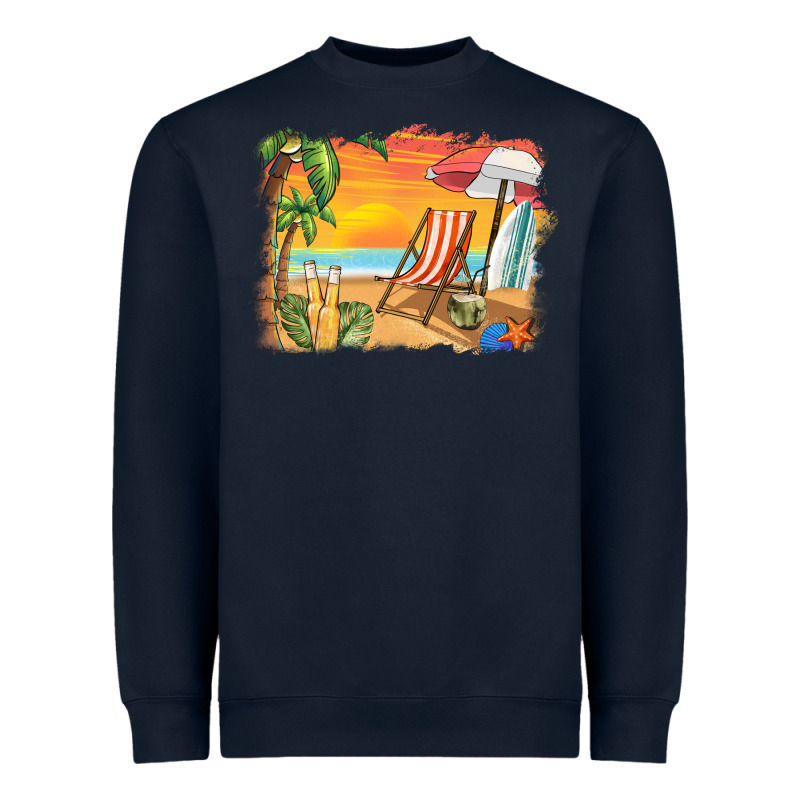Sunset Beach Background Heavyweight Sweatshirt by BarkalooDesign | Teevron