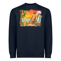 Navy sunset beach background Heavyweight Sweatshirt - BarkalooDesign