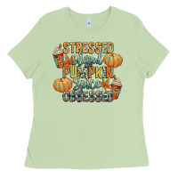 Matcha stressed blessed pumpkin spice obsessed Ladies Tee - CowGirlArtShop