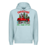 Blue Mist christmas tree farm truck Premium Hoodie - CowhideDigitalArt