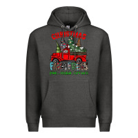 Charcoal Heather christmas tree farm truck Premium Hoodie - CowhideDigitalArt