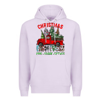 Lilac christmas tree farm truck Premium Hoodie - CowhideDigitalArt