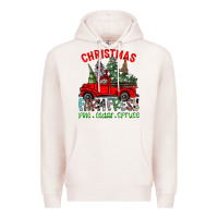 Pale Pink christmas tree farm truck Premium Hoodie - CowhideDigitalArt