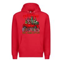 Red christmas tree farm truck Premium Hoodie - CowhideDigitalArt