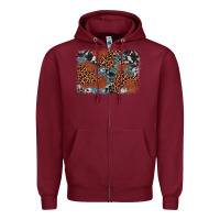 Burgundy leopard cowhide background Zipper Hoodie - BarkalooDesign