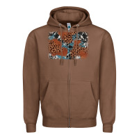 Chestnut leopard cowhide background Zipper Hoodie - BarkalooDesign