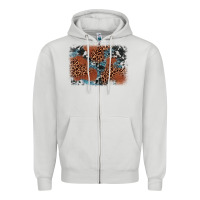 Dove Grey leopard cowhide background Zipper Hoodie - BarkalooDesign