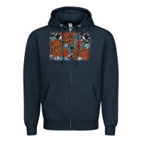 Navy leopard cowhide background Zipper Hoodie - BarkalooDesign