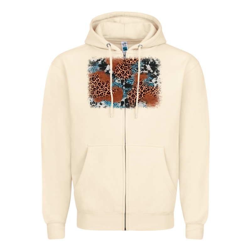 Leopard Cowhide Background Zipper Hoodie by BarkalooDesign | Teevron