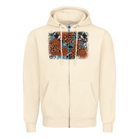 Sandshell leopard cowhide background Zipper Hoodie - BarkalooDesign