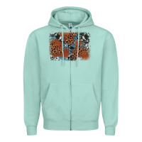 Seafoam leopard cowhide background Zipper Hoodie - BarkalooDesign