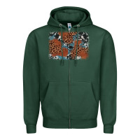 Sports Green leopard cowhide background Zipper Hoodie - BarkalooDesign