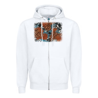 White leopard cowhide background Zipper Hoodie - BarkalooDesign