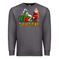 Charcoal Heather cozy season with santa christmas tree cactus and gift Premium Sweatshirt - AdoDesignShop