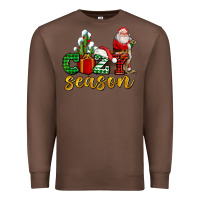 Chestnut cozy season with santa christmas tree cactus and gift Premium Sweatshirt - AdoDesignShop
