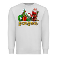 Dove Grey cozy season with santa christmas tree cactus and gift Premium Sweatshirt - AdoDesignShop