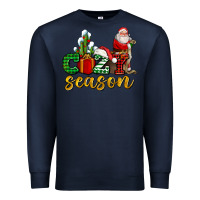 Navy cozy season with santa christmas tree cactus and gift Premium Sweatshirt - AdoDesignShop