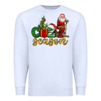 White cozy season with santa christmas tree cactus and gift Premium Sweatshirt - AdoDesignShop