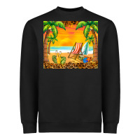 Black sunset beach Heavyweight Sweatshirt - BarkalooDesign