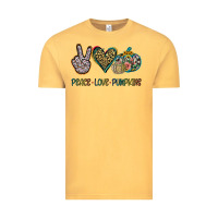 Vintage Mustard Peace Love Pumkins Vintage Tee - Jasminsmagicworld
