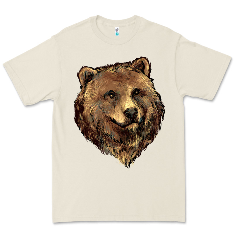 Grizzly Bear Head Premium Tee by HowdyJamesFarm | Teevron