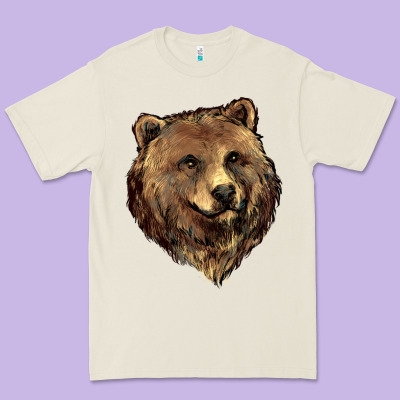 Grizzly Bear Head Premium Tee Designed By Howdyjamesfarm