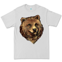 Dove Grey Grizzly Bear Head Premium Tee - HowdyJamesFarm