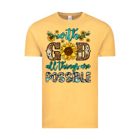 Vintage Mustard with god all things are possible Vintage Tee - OliviaCreatesArt