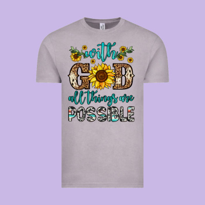 With God All Things Are Possible Vintage Tee Designed By Oliviacreatesart