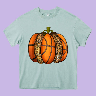 Basketball Pumpkin Heavy Core Tee Designed By Texasbilliewilder