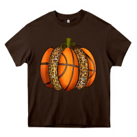 Chocolate Brown Basketball Pumpkin Heavy Core Tee - texasbilliewilder
