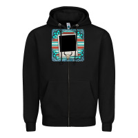 Black gemstone turquoise serape custom photo frame coaster Zipper Hoodie - BarkalooDesign