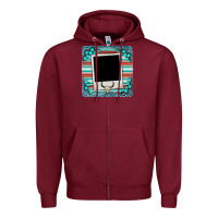 Burgundy gemstone turquoise serape custom photo frame coaster Zipper Hoodie - BarkalooDesign