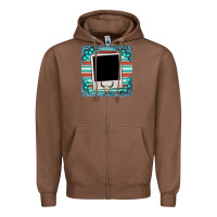 Chestnut gemstone turquoise serape custom photo frame coaster Zipper Hoodie - BarkalooDesign