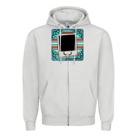 Dove Grey gemstone turquoise serape custom photo frame coaster Zipper Hoodie - BarkalooDesign