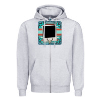 Heather Grey gemstone turquoise serape custom photo frame coaster Zipper Hoodie - BarkalooDesign
