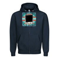 Navy gemstone turquoise serape custom photo frame coaster Zipper Hoodie - BarkalooDesign
