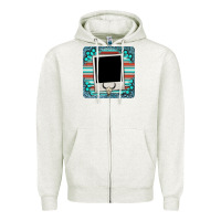 Oatmeal Heather gemstone turquoise serape custom photo frame coaster Zipper Hoodie - BarkalooDesign
