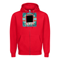 Red gemstone turquoise serape custom photo frame coaster Zipper Hoodie - BarkalooDesign