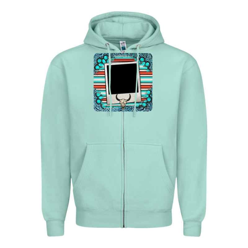 Gemstone Turquoise Serape Custom Photo Frame Coaster Zipper Hoodie by BarkalooDesign | Teevron