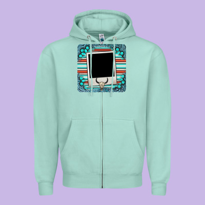 Gemstone Turquoise Serape Custom Photo Frame Coaster Zipper Hoodie Designed By Barkaloodesign