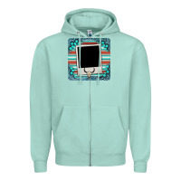 Seafoam gemstone turquoise serape custom photo frame coaster Zipper Hoodie - BarkalooDesign