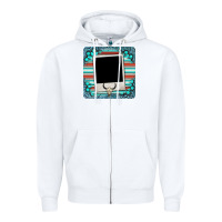 White gemstone turquoise serape custom photo frame coaster Zipper Hoodie - BarkalooDesign