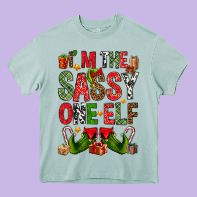 I'm The Sassy On The Elf Heavy Core Tee Designed By Nancycooperartshop