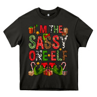 Asphalt I'm the sassy on the elf Heavy Core Tee - NancyCooperArtShop