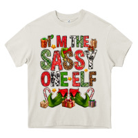 Cream I'm the sassy on the elf Heavy Core Tee - NancyCooperArtShop