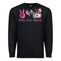 Black peace love nurse Premium Sweatshirt - AdoDesignShop