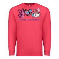 Cardinal peace love nurse Premium Sweatshirt - AdoDesignShop