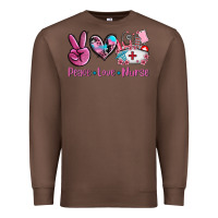 Chestnut peace love nurse Premium Sweatshirt - AdoDesignShop